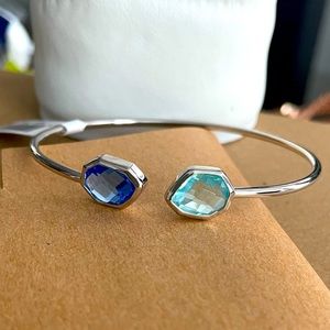 Rhodium w/ Azore Sapphire cuff